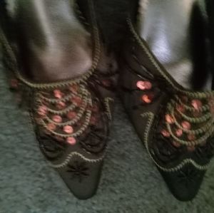 Silk and sequin slip-on